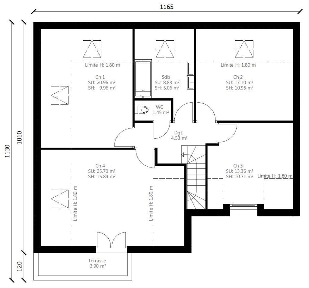 Plan maison étage