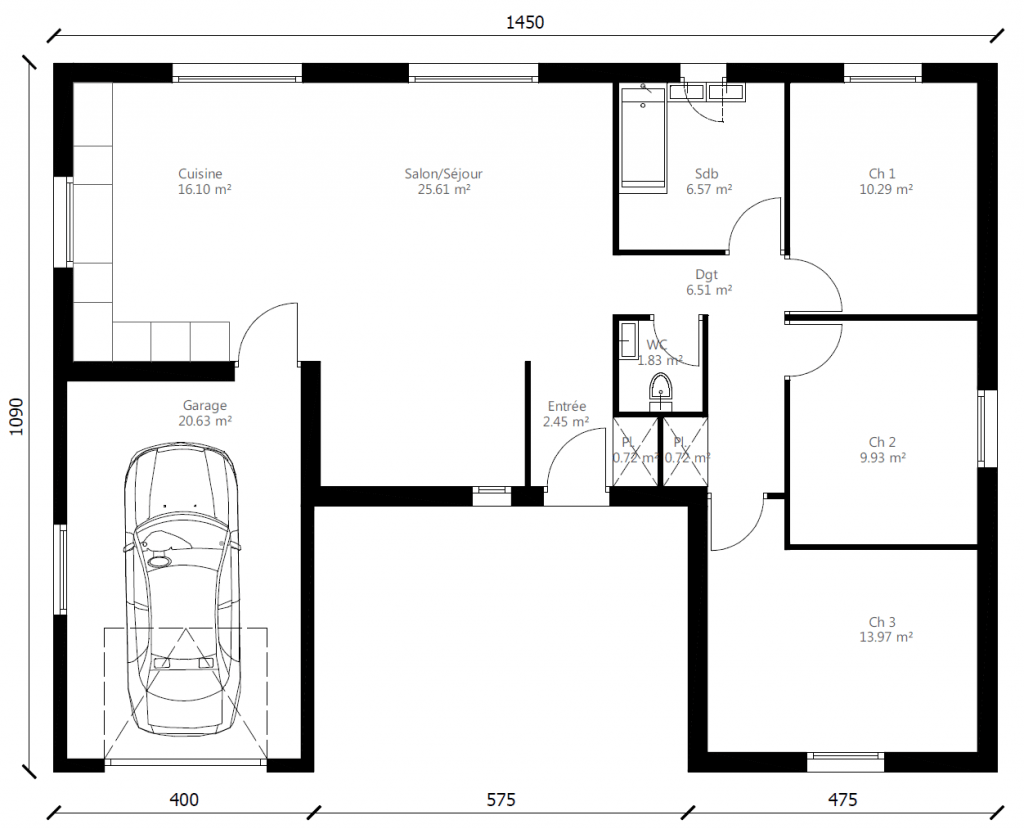 Plan maison Rez-de-chaussée