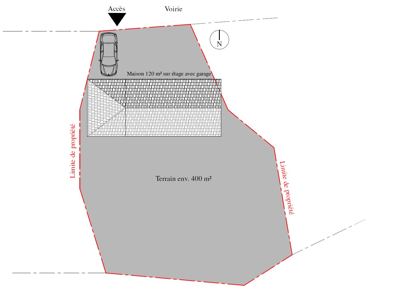 Implantation maison sur terrain difforme