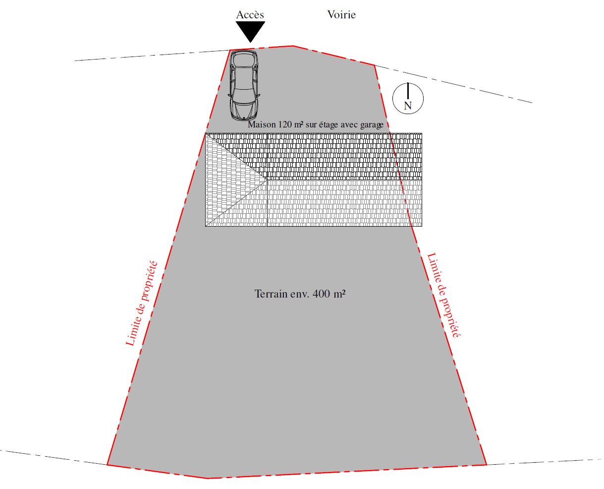 Implantation maison sur terrain triangle